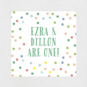 "Cupcake Topper" - Children's Birthday Party Stickers in Turquoise by Alethea and Ruth - Front