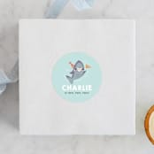 "Snappy Birthday" - Children's Birthday Party Stickers in Ocean by Itsy Belle Studio - Front