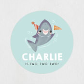 "Snappy Birthday" - Children's Birthday Party Stickers in Ocean by Itsy Belle Studio - In Use