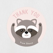 "Party Table" - Children's Birthday Party Stickers in Carnation by Shannon Chen of Four Wet Feet Studio - Front