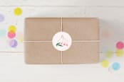 "Number One Bug" - Children's Birthday Party Stickers in Jade by Eve Schultz - Front