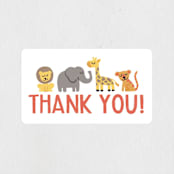 "Animal Stack" - Children's Birthday Party Stickers in Peach by Jessie Steury - Front