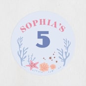 "lets be mermaid" - Children's Birthday Party Stickers in Lake by Karidy Walker - In Use