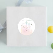 "princess fairytale castle" - Children's Birthday Party Stickers in Carnation by Phrosné Barwood - Front