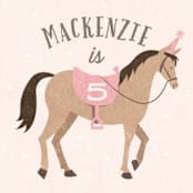 "Saddle Up" - Children's Birthday Party Stickers in Rose by Karidy Walker - In Use