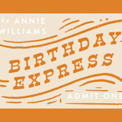 "The Birthday Express" - Children's Birthday Party Stickers in Sunset by Shiny Penny Studio - In Use
