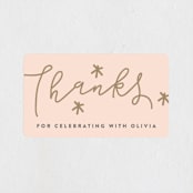 "Shimmering One" - Children's Birthday Party Stickers in Blush by Erica Krystek - In Use