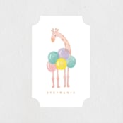"Giraffe and Balloons" - Children's Birthday Party Stickers in Blush by iamtanya - Front