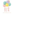 "Giraffe and Balloons" - Children's Birthday Party Stickers in Blush by iamtanya - In Use