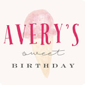 "Ice Cream Parlor" - Children's Birthday Party Stickers in Blush by Nicoletta Savod - In Use