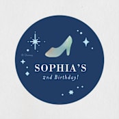 "Disney's Cinderella Bibbity Bobbity" - Children's Birthday Party Stickers in Midnight by Itsy Belle Studio - In Use