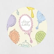 "Disney Princess Mirrors" - Children's Birthday Party Stickers in Vanilla by Baumbirdy - In Use