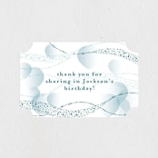 "whimsical balloon" - Children's Birthday Party Stickers in Teal by Phrosné Barwood - Front