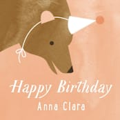 "Little Bear" - Children's Birthday Party Stickers in Peach by Just Eleanor - In Use