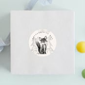 "Forest Friends" - Children's Birthday Party Stickers in Sephia by Anastasia Makarova - Front