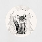 "Forest Friends" - Children's Birthday Party Stickers in Sephia by Anastasia Makarova - In Use