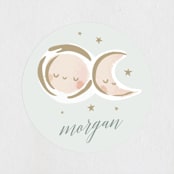 "Birthday Stars" - Children's Birthday Party Stickers in Sky by Lori Wemple - Front