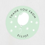 "Wild & Free" - Children's Birthday Party Stickers in Mint by Oma N. Ramkhelawan - Front