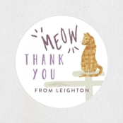 "Purrefect Kittens" - Children's Birthday Party Stickers in Voilet by Shiny Penny Studio - Front