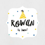 "Party Sloth" - Children's Birthday Party Stickers in Marine by Melissa Egan of Pistols - Front