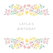 "Sweet Floral Frame" - Children's Birthday Party Stickers in Cupcake by Sara Berrenson - In Use