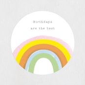"Little Rainbow" - Children's Birthday Party Stickers in Apricot by Baumbirdy - Front