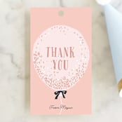 "Confetti Balloon" - Children's Birthday Party Favor Tags in Dusty Rose by Cass Loh - Front