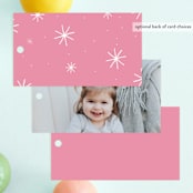 "Bright Future" - Children's Birthday Party Favor Tags in Blush by Annie Clark - Back of Card Options