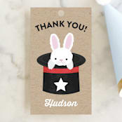 "Before Your Very Eyes" - Children's Birthday Party Favor Tags in Firetruck by One Swell Studio - Front