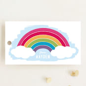 "Joyful Rainbow" - Children's Birthday Party Favor Tags in Rainbow by Hooray Creative - Front
