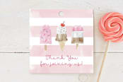 "Sweet Treats" - Children's Birthday Party Favor Tags in Bubblegum by Shirley Lin Schneider - Front