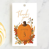 "Pumpkin Patch" - Children's Birthday Party Favor Tags in Pumpkin by Corie Page - Front