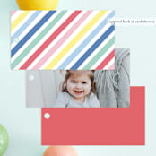 "Colorblock" - Children's Birthday Party Favor Tags in Kraft by Laura Hankins - Back of Card Options