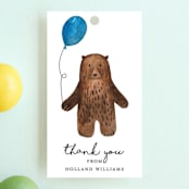 "Bear" - Children's Birthday Party Favor Tags in Azure by Remioni - Front