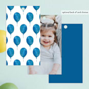 "Bear" - Children's Birthday Party Favor Tags in Azure by Remioni - Back of Card Options