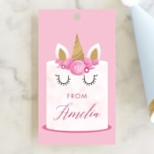 "Unicorn Cake" - Children's Birthday Party Favor Tags in Candy by Katie Zimpel - Front