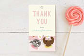 "Party Table" - Children's Birthday Party Favor Tags in Carnation by Shannon Chen of Four Wet Feet Studio - Front
