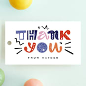"funny letters" - Children's Birthday Party Favor Tags in Smoothie by Anastasia Makarova - Front