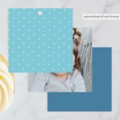 "snow much fun" - Children's Birthday Party Favor Tags in Navy by Kanika Mathur - Back of Card Options