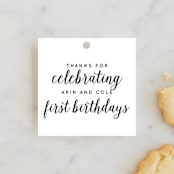 "Let's Celebrate a Birthday" - Children's Birthday Party Favor Tags in Sugar by Christine Taylor - Front