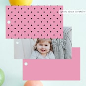 "Disney's Minnie Mouse Confetti" - Children's Birthday Party Favor Tags in Peony by Annie Holmquist - Back of Card Options