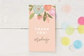"Blooming Peonies" - Children's Birthday Party Favor Tags in Peach by Jennifer Wick - Front
