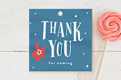 "To the Aquarium" - Children's Birthday Party Favor Tags in Deep Sea by Angela Garrick - Front
