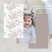 "Floral ONE" - Children's Birthday Party Favor Tags in Rose Gold by Phrosné Barwood - Back of Card Options