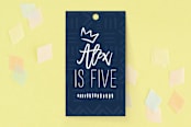 "Wild Rumpus" - Children's Birthday Party Favor Tags in Navy by Anelle Mostert - Front