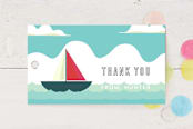 "Sail-ebrate" - Children's Birthday Party Favor Tags in Lagoon by Jessica Voong - Front