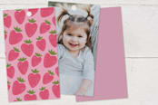 "Berry Sweet" - Children's Birthday Party Favor Tags in Strawberry by Laura Hankins - Back of Card Options
