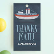 "Ahoy Mates" - Children's Birthday Party Favor Tags in Harbor by Lorent and Leif - Front