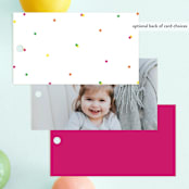 "Retro Cassette " - Children's Birthday Party Favor Tags in Fuchsia by Erica Krystek - Back of Card Options