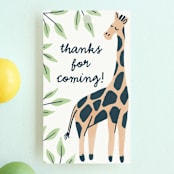 "Wild Giraffe" - Children's Birthday Party Favor Tags in Mustard by Everett Paper Goods - Front